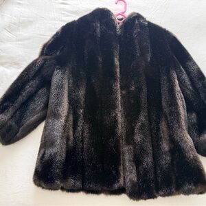 Elegant Black Faux Fur Coat